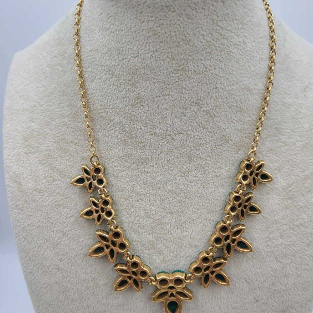 J Crew Green Resin Gold Tone Necklace NWOT! - Picture 2 of 10